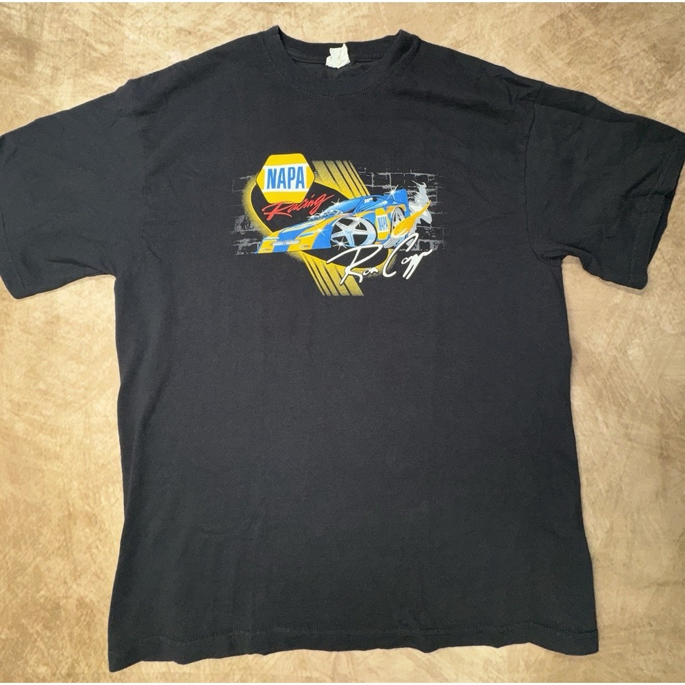 2013 Napa Racing Ron Capps TShirt Black Size Large Nascar Delta Tag